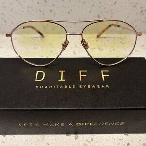 Diff Eyewear Scout Aviator Rose Gold Glasses NWT